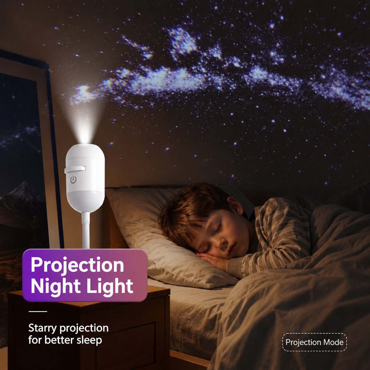 Galaxy Projector for Home – Mini Star Projector, Crystal Clear Picture, Night Light for Bedroom & Ceiling